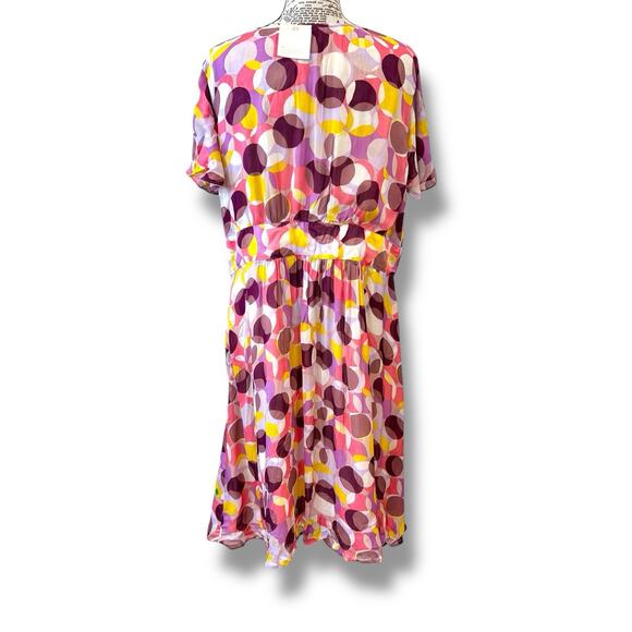 NWT Boden Size 16 Pink Multi Faux-Wrap Dress Polka Dot - Picture 7 of 7